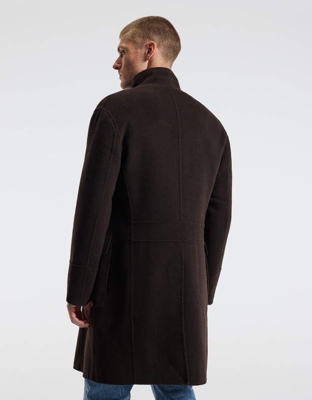 Calibre - Double Breasted Wool Cashmere Coat Chocolate