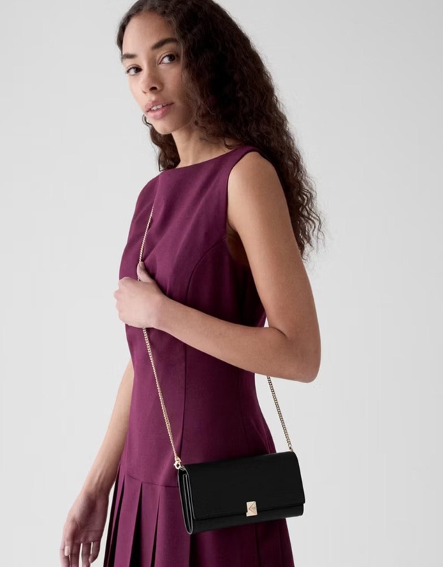 Kate Spade - Deco Pebbled Leather Wallet On Chain