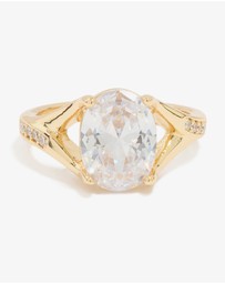 Lovisa - Gold Plated Cubic Zirconia Oval Ring