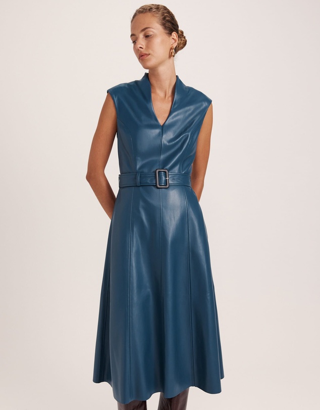 SABA - Viv Faux Leather Midi Dress