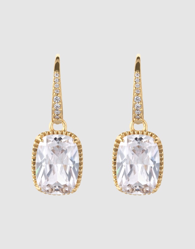 Elli Jewelry - Zirconia Statement Hoops in Gold-Plated 925 Sterling Silver