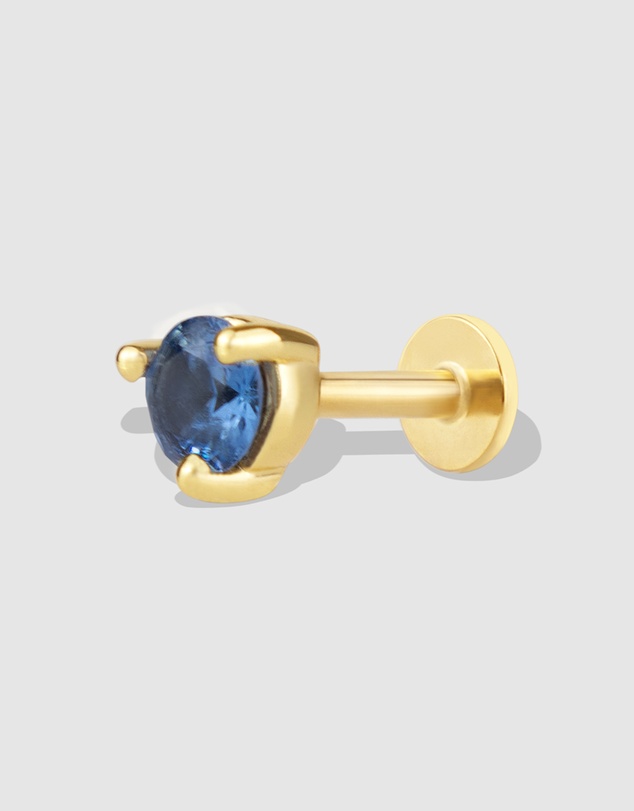 Wanderlust + Co - Birthstone Gold Flat Back Earring - Mar