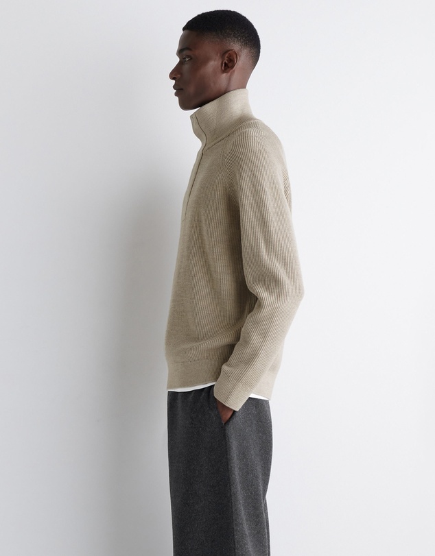 COS - Ribbed Wool Half-Zip Jumper