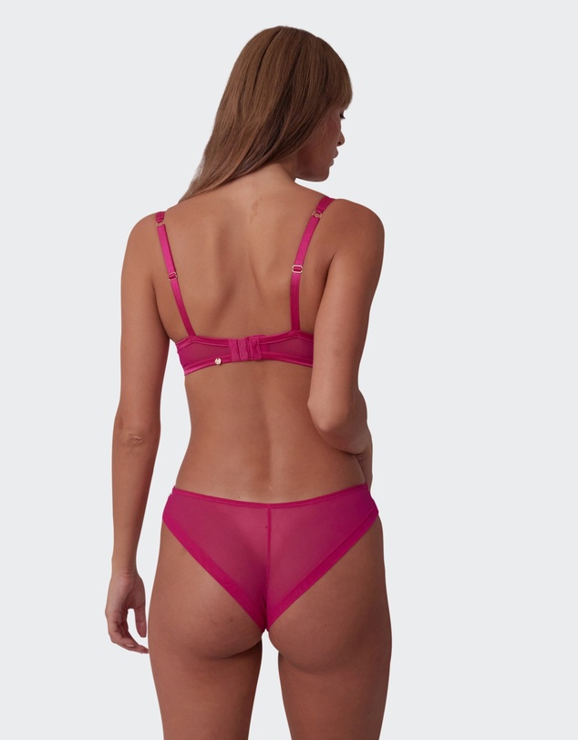 Bras N Things - Vamp Be Mine High Leg Brazilian Knicker - Dark Pink