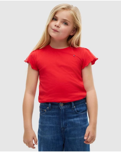 Tommy Hilfiger - Essential Scallop Sleeve Slim Fit T-Shirt - Kids