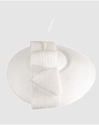 Max Alexander - Saucer White Racing Fascinator Hat