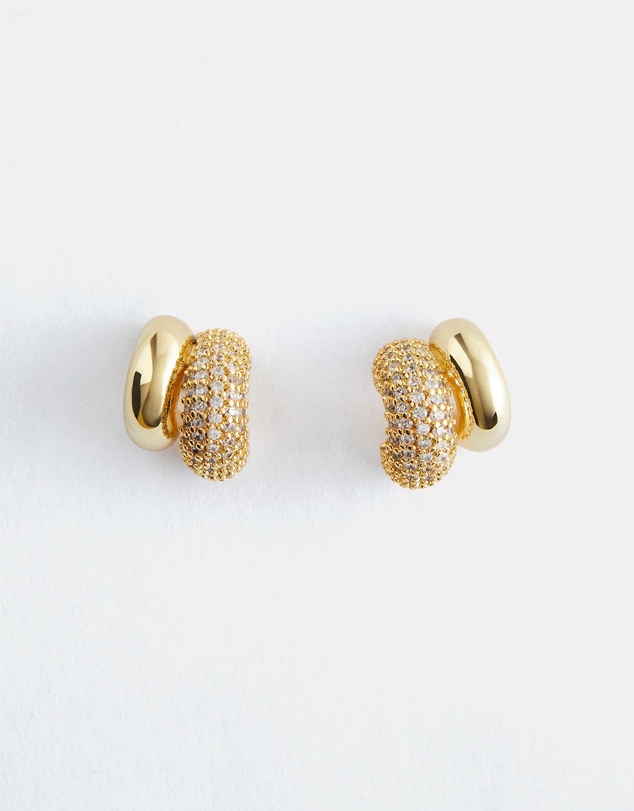 & Other Stories - Two-Part Crystal Hoop Earrings