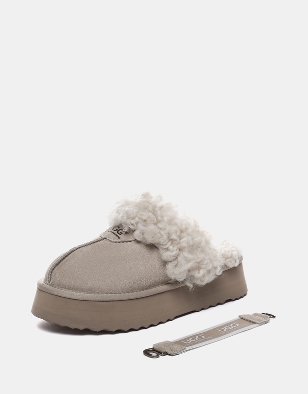 EVERAU - Australian Shepherd Ugg Waffle Curly Platform Cow Suede Upper House Shoes