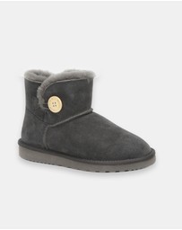 AusWooli Ugg Boots - Cabarita Short Sheepskin Wool Button Boots