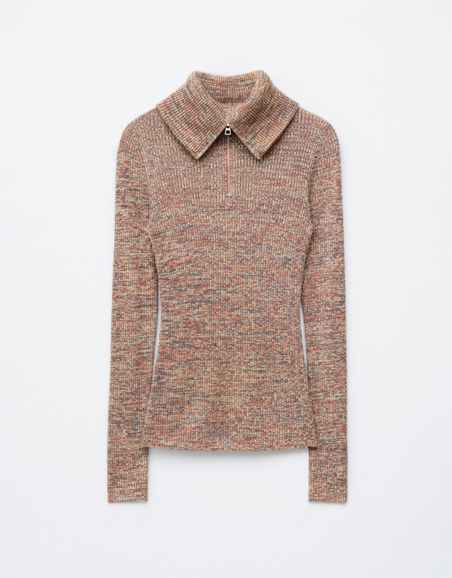 & Other Stories - Melange Knit Half-Zip Top