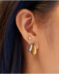 Ania Haie - Ania Haie Two-Tone Dome Stud Hoop Earrings