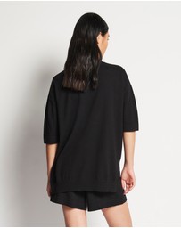 JH Lounge - JHL Crew S/S Sweater (Cotton Cashmere) Black