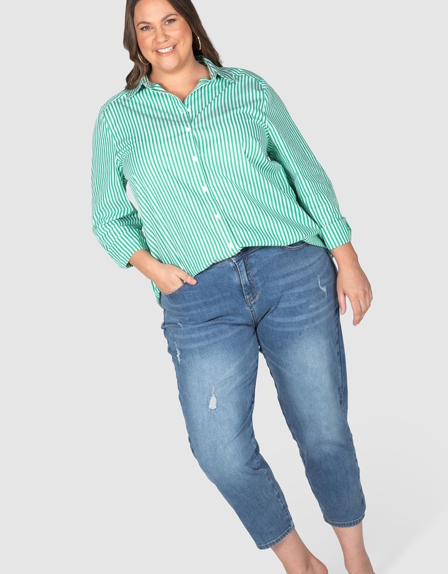 Love Your Wardrobe - Ella Stripe Button-Up Shirt