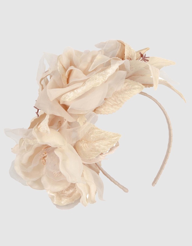 Max Alexander - Large Nude Flower Headband Fascinator