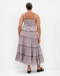 City Chic - Tessa Check Print Bustier Top