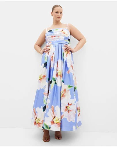City Chic - Rosalee Sleeveless Print Maxi Dress