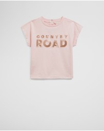 Country Road - Organically Grown Cotton Sequin Logo T-shirt