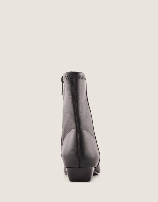 Shelly Shen - Carmen Heel Ankle Boots Black Leather