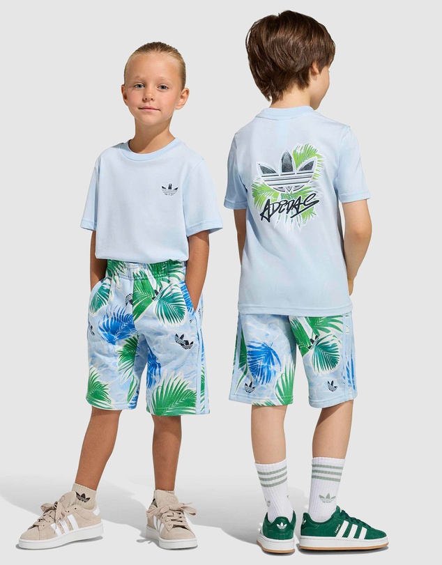 adidas Originals - Allover Print Regular Shorts and Tee Set - Kids-Teens