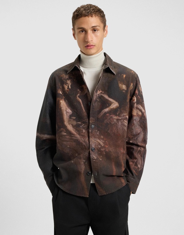 HUGO - Oversized-Fit Shirt in Cotton With Ballerina Print