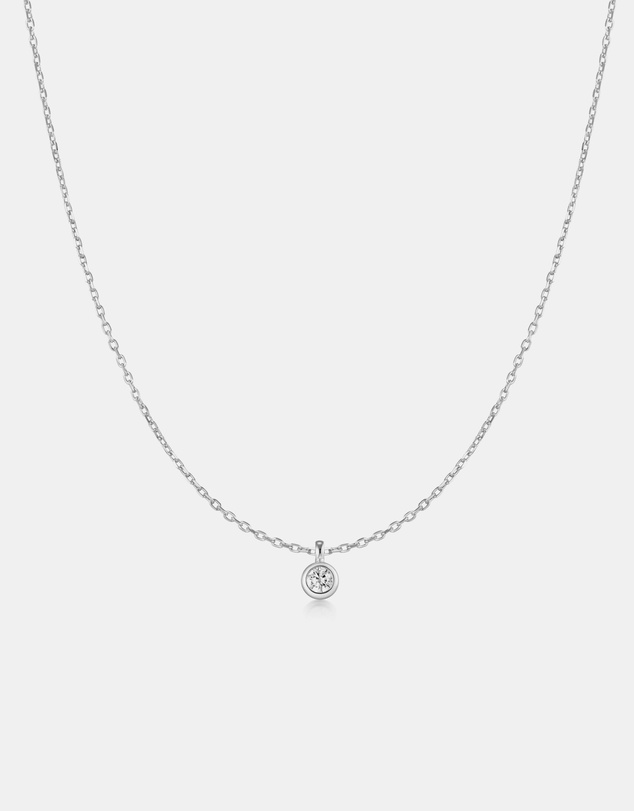 Ania Haie - Silver Classic Bezel-Set Solitaire Necklace
