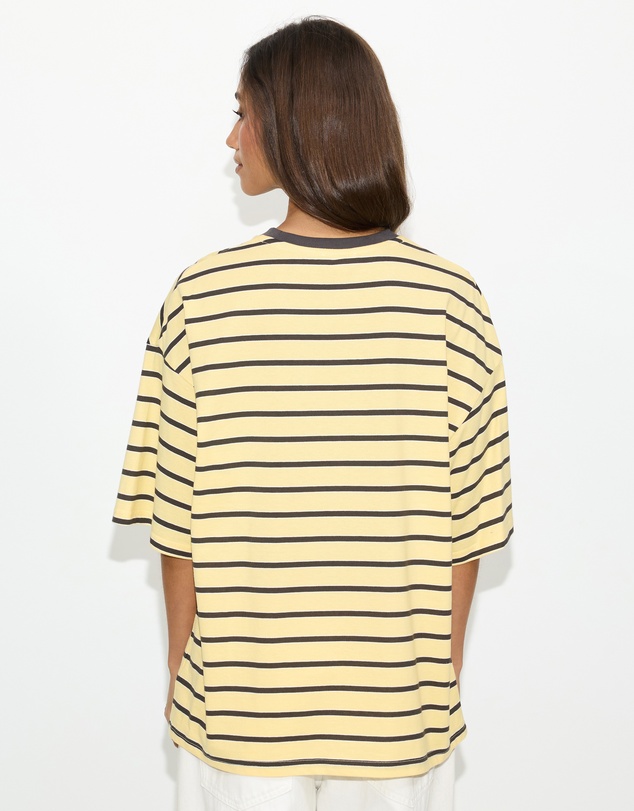 Dazie - Nostalgia Stripe Oversized Boyfriend Tee