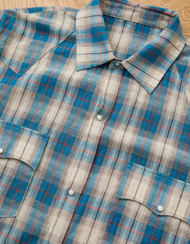 Found - Western Plaid Snap Button Shirt