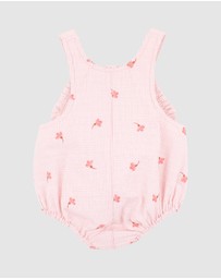 Fox & Finch - Songbird Embroidered Overalls - Babies