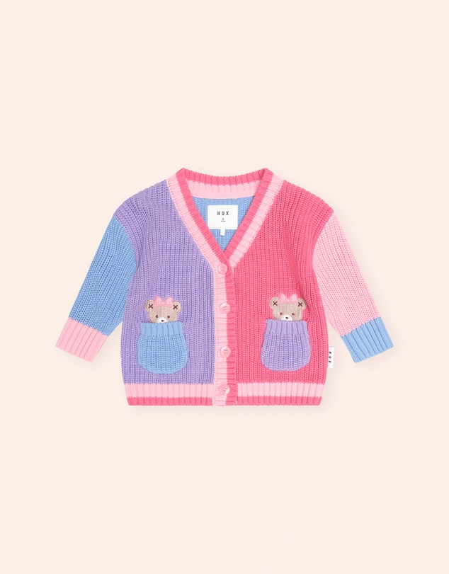 Huxbaby - Colour Block Peekaboo Huxette Cardi - Babies-Kids