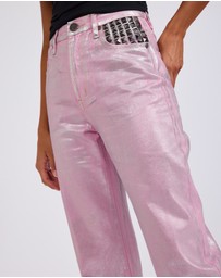 ONE TEASPOON - Pink Envy Foil Awesome Baggies High Waist Jeans