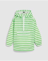 Tommy Hilfiger - Stripe Half-Zip Hooded Windbreaker - Teens