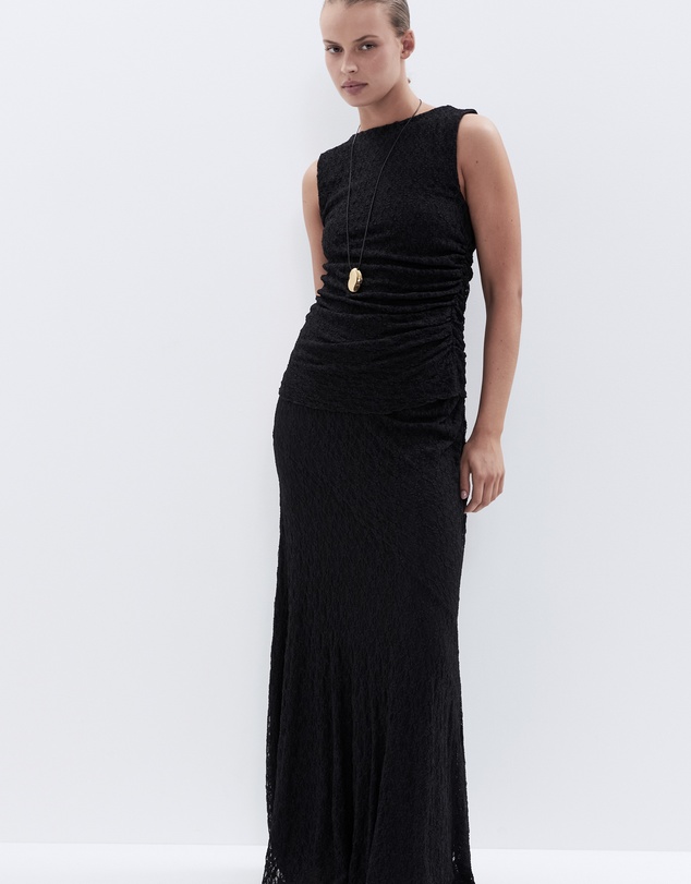 UNISON - Sleeveless Lace Ruched Top