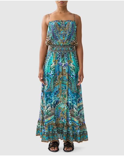 Camilla - Shirred Waist Long Dress