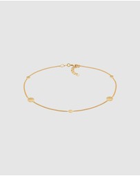 Elli Jewelry - Anklet Coin Trend Timeless Adjustable in 925 Sterling Silver Gold Plated