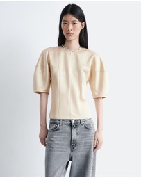 & Other Stories - Satin Puff-Sleeve Top