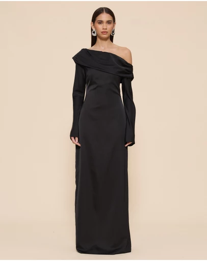 CHANCERY - Manar Asymmetric Draped Shoulder Dress