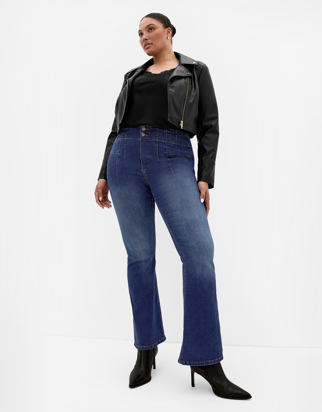 City Chic - Asha Fit Pin Woodstock Flare Leg Jean