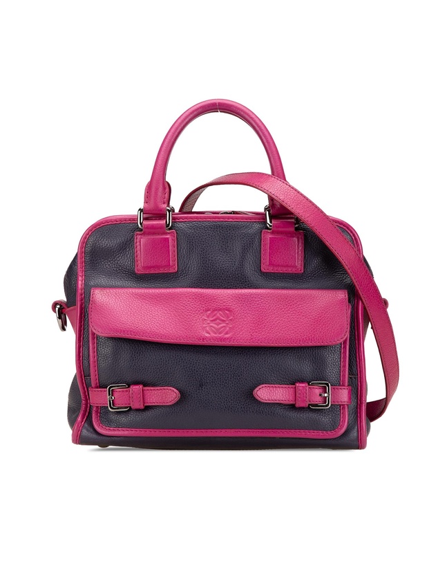Pre-Loved by Azura Reborn - Pre-Loved loewe Leather Satchel Handbag TwoTone Design