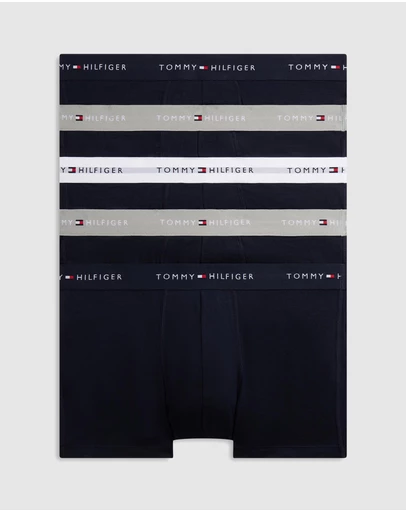 Tommy Hilfiger - 5-Pack Signature Repeat Logo Waistband Trunks