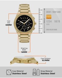 Armani Exchange - Gold Tone Chronograph Watch