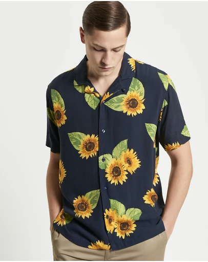 Ben Sherman - Sunflower Print Short Sleeve Shirt