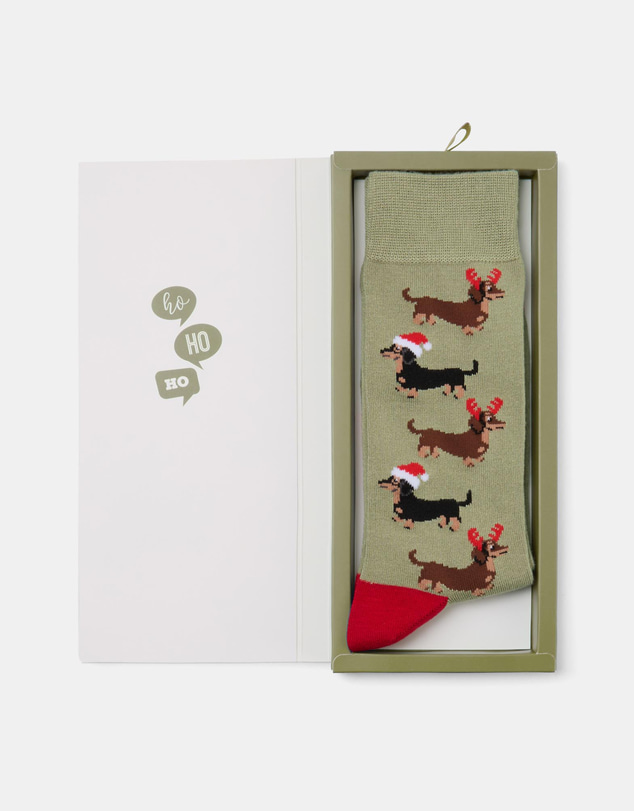 Bamboozld - Ho Ho Ho Dash Sage Socks Card