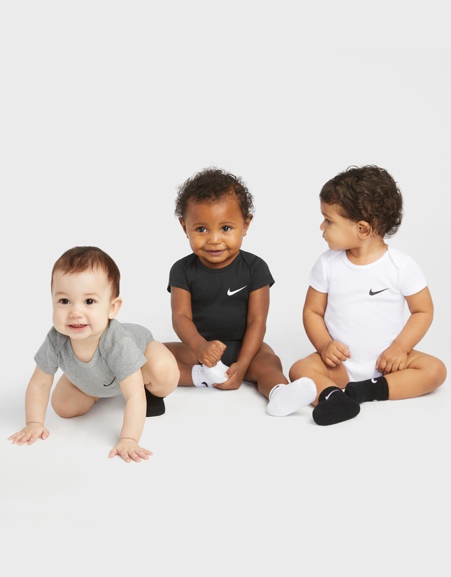Nike - 3-Pack Core Swoosh No Slip Infant Ankle Socks - Babies