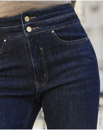 Sosandar - Blue Black Contour Waist Slim Leg Jeans