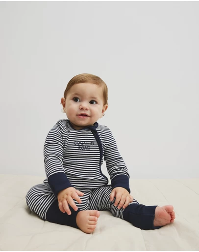 Country Road - Organically Grown Cotton Stripe Rib Jumpsuit