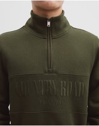 Country Road - Teen Australian Cotton Heritage Half Zip Sweat
