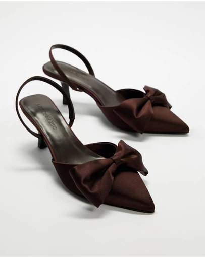 Atmos&Here - Jules Bow Sling Back Kitten Heels