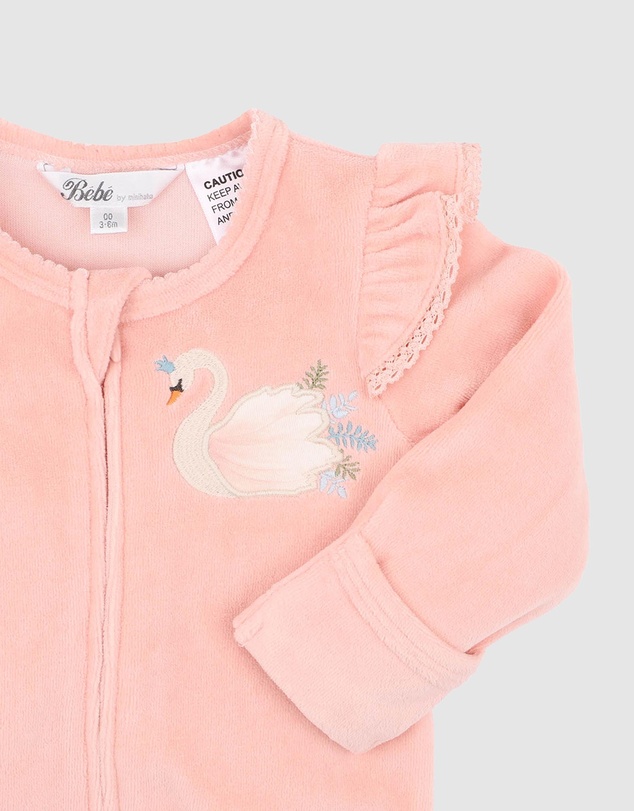 Bebe by Minihaha - Gemma Velour Zip Onesie - Babies