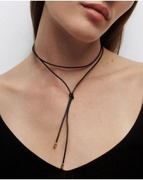 PDPAOLA - Dana Leather Bow Necklace