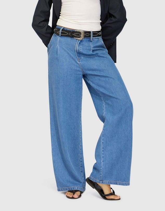 Belle & Bloom - Ready For Your Love Denim Washed Wide Leg Pant